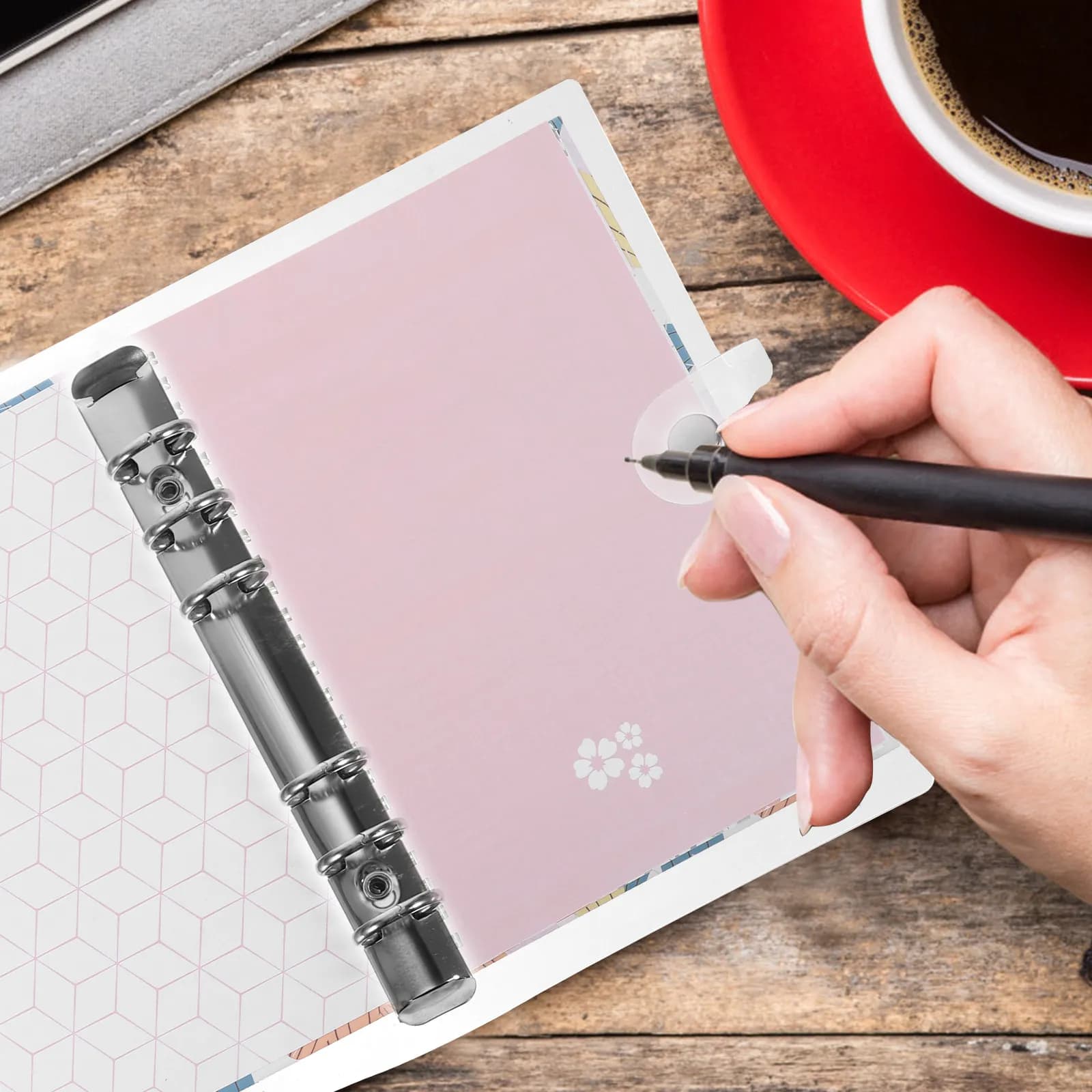 3Pcs PVC Loose Leaf Notebook Cover Clear Binder Shell 6-Ring Binder Organizer Protective Notebook Folder Document File Organizer