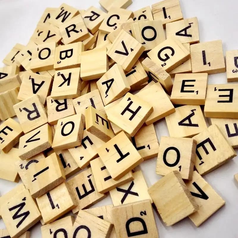 Tessere di Legno con Lettere Alfabeto, Puzzle Educativo in Legno per Giochi in Classe e Fai-da-Te