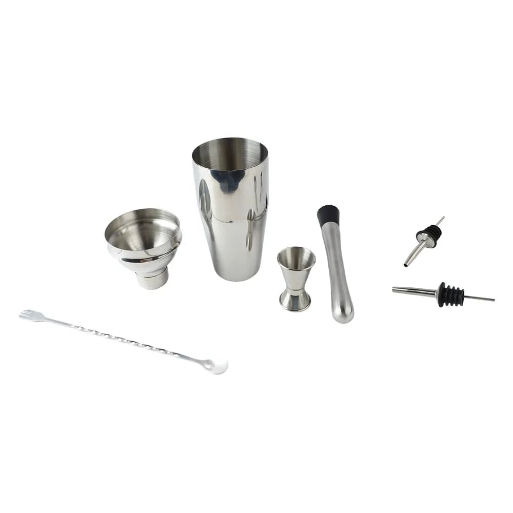 6 piece Practical Stainless Steel Cocktail Shaker Set 750ml Bartender Kit Drink Mixing Kit Bar
