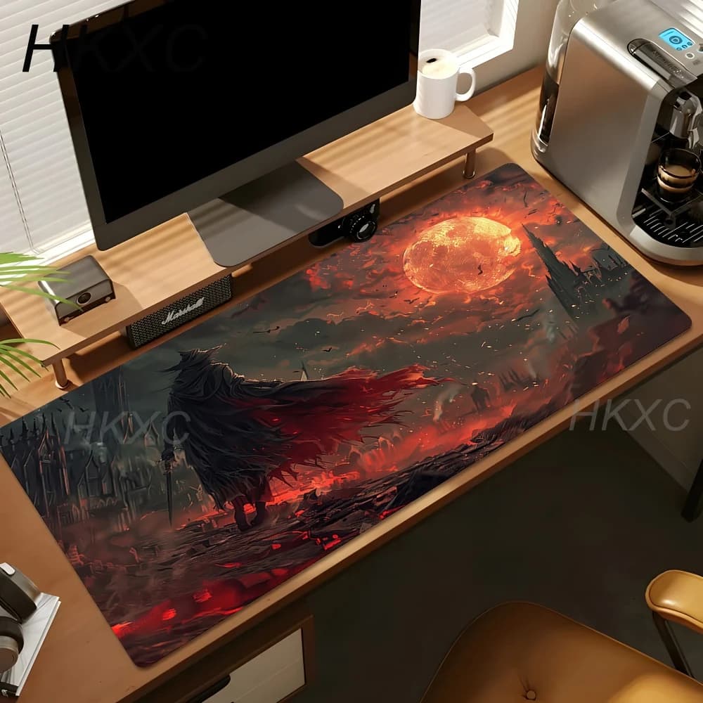 Tappetino per mouse con stampa artistica di Bloodborne, tappetino da scrivania grande, resistente all'usura, in tessuto antiscivolo, universale per eSports