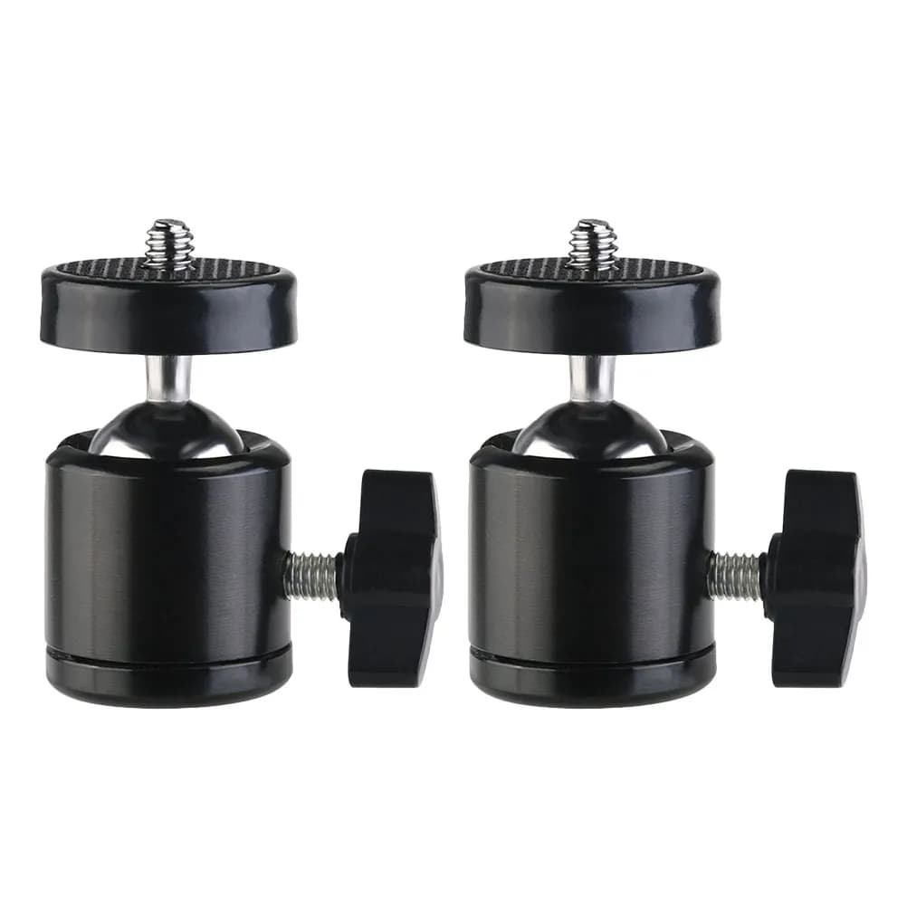 2 Pezzi Adattatore per Treppiede con Testa a Sfera e Attacco Hot Shoe per Anello Luminoso, Fotocamera, Smartphone, Monitor e Supporto Luce