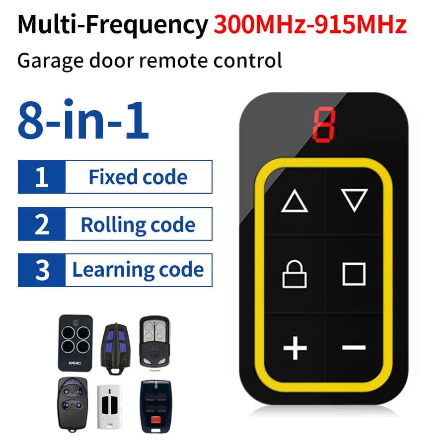 Universal remote control lock for garage Clone Controller for garage door multifrequency 8 channels 300-915 Mhz 433 Mhz
