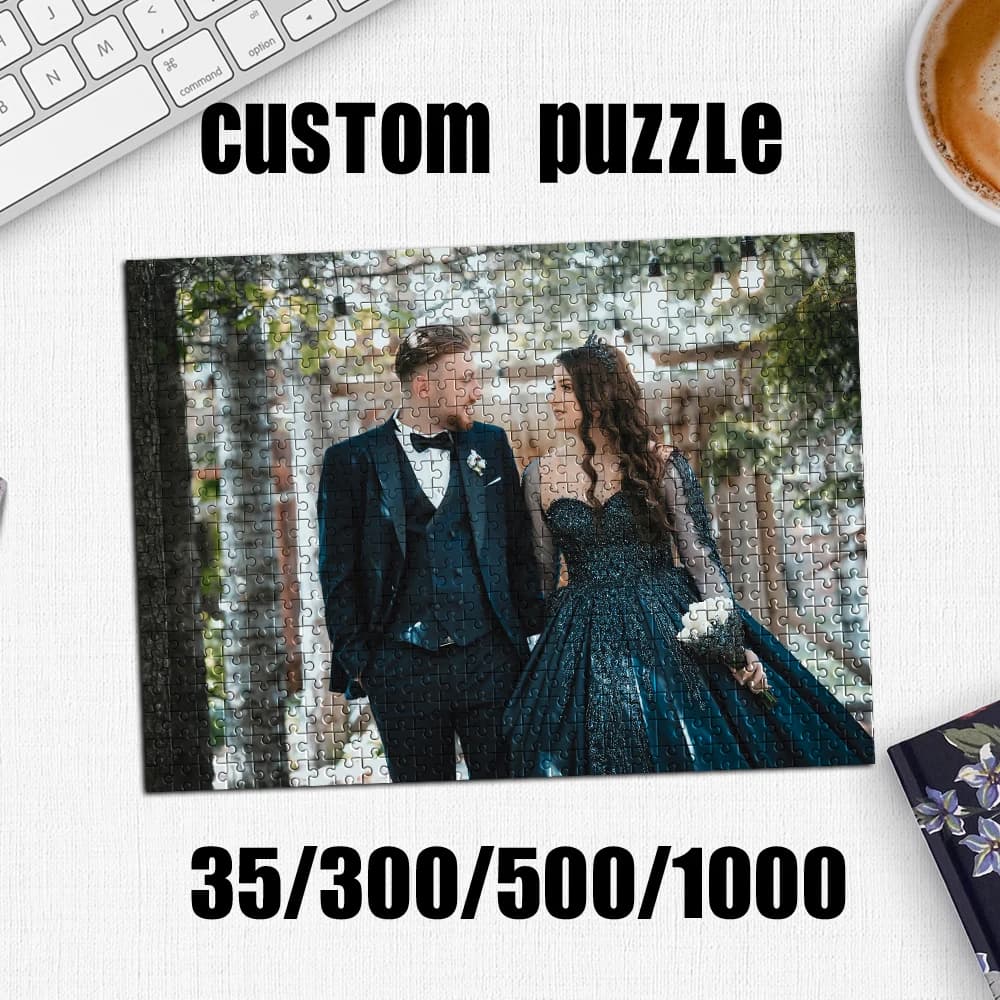 Puzzle Personalizzato con Foto 35/300/500/1000 Pezzi, Decorazione Ricordo, Natale, Capodanno, San Valentino