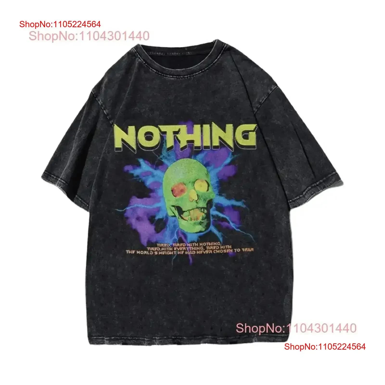 The Nothing T Shirt Stampa Trendy Y2K Cultura pop Dichiarazione Edizione limitata Urban vintage Lavato Grafica comoda Casual