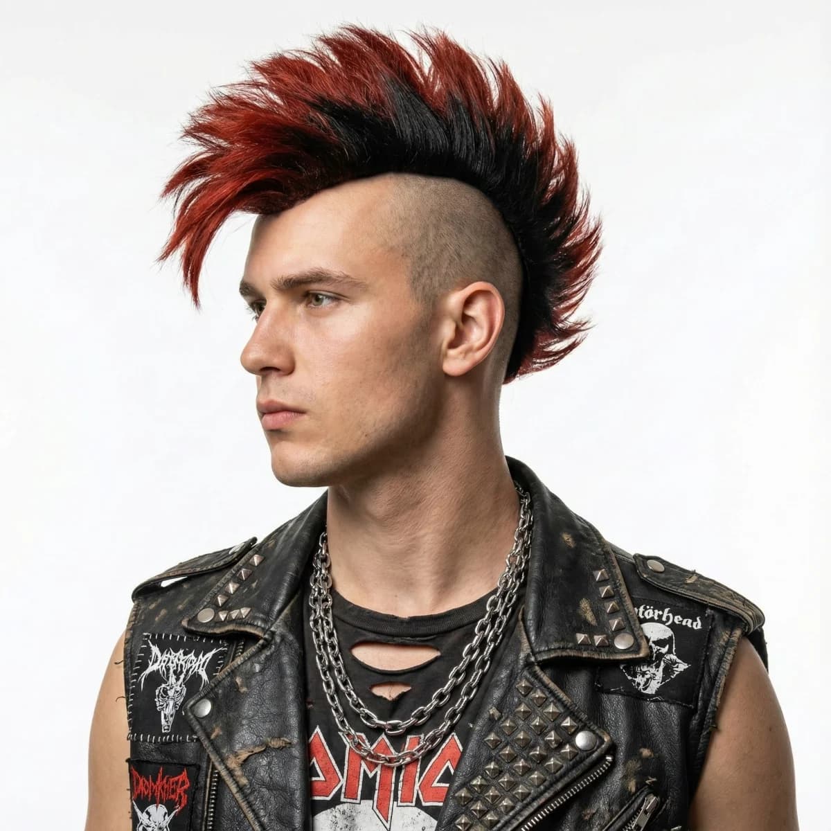 REEWES Obrem Marrone Mokhaw Parrucca Clip in Parrucchino Parrucchino Capelli Sintetici Per Quotidiano PUNK ROCK Party Cosplay