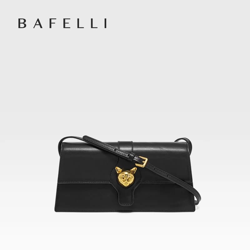 BAFELLI CAT 2025 NUOVA BORSA DA DONNA MARCA DI LUSSO MODA STILE RETRO DENIM TRENDING EMBRO DA Spalla IN PELLE FEMALE CON FLAP BORSA