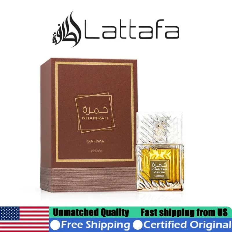 Lattafa Khamrah Qahwa Eau de Parfum Spray 3.4 Fl Oz Eastern Perfume Duration at Vanilla Unisex with Feromoni Colonia Premium Arab Perfumes