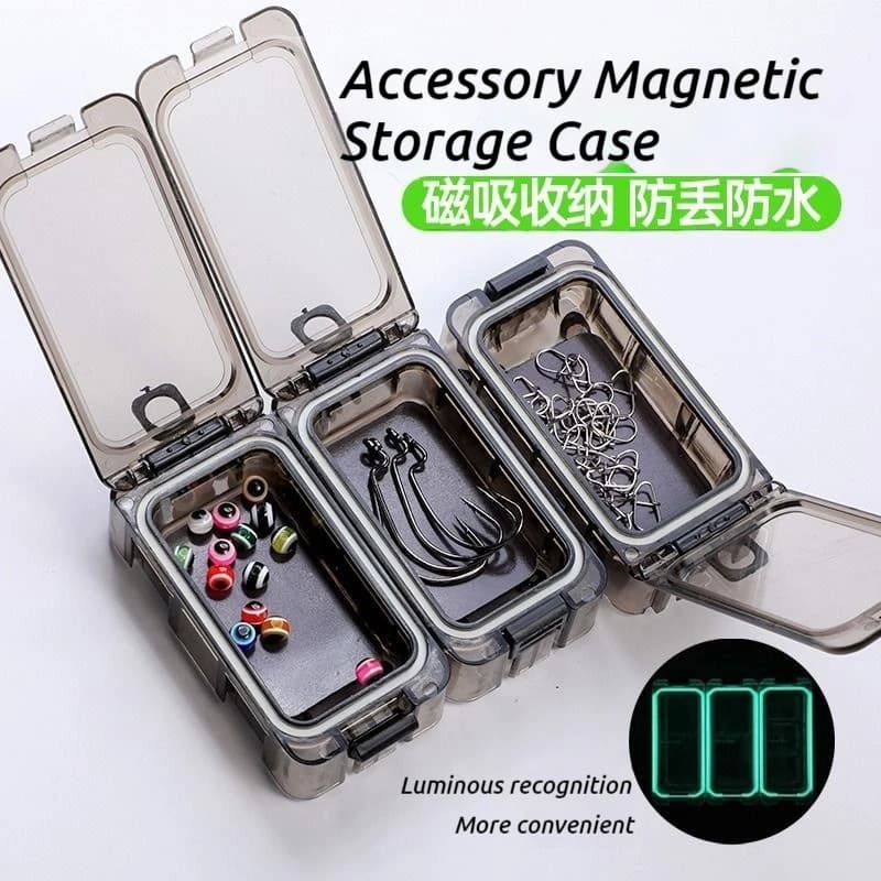 Scatola generica per esche magnetiche da pesca, portatile, trasparente, impilabile, per riporre ami da pesca e piccoli accessori