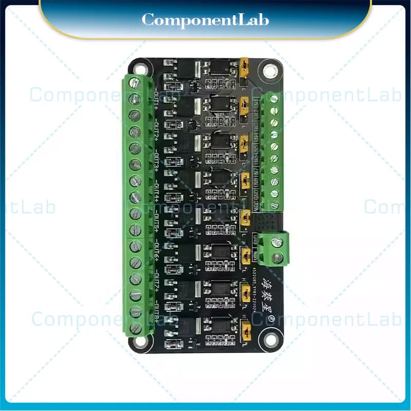 Modulo MOS a 8 canali MCU PLC con amplificazione, tubo di controllo a effetto di campo, isolamento a accoppiamento ottico, controllo PWM, interruttore per striscia luminosa