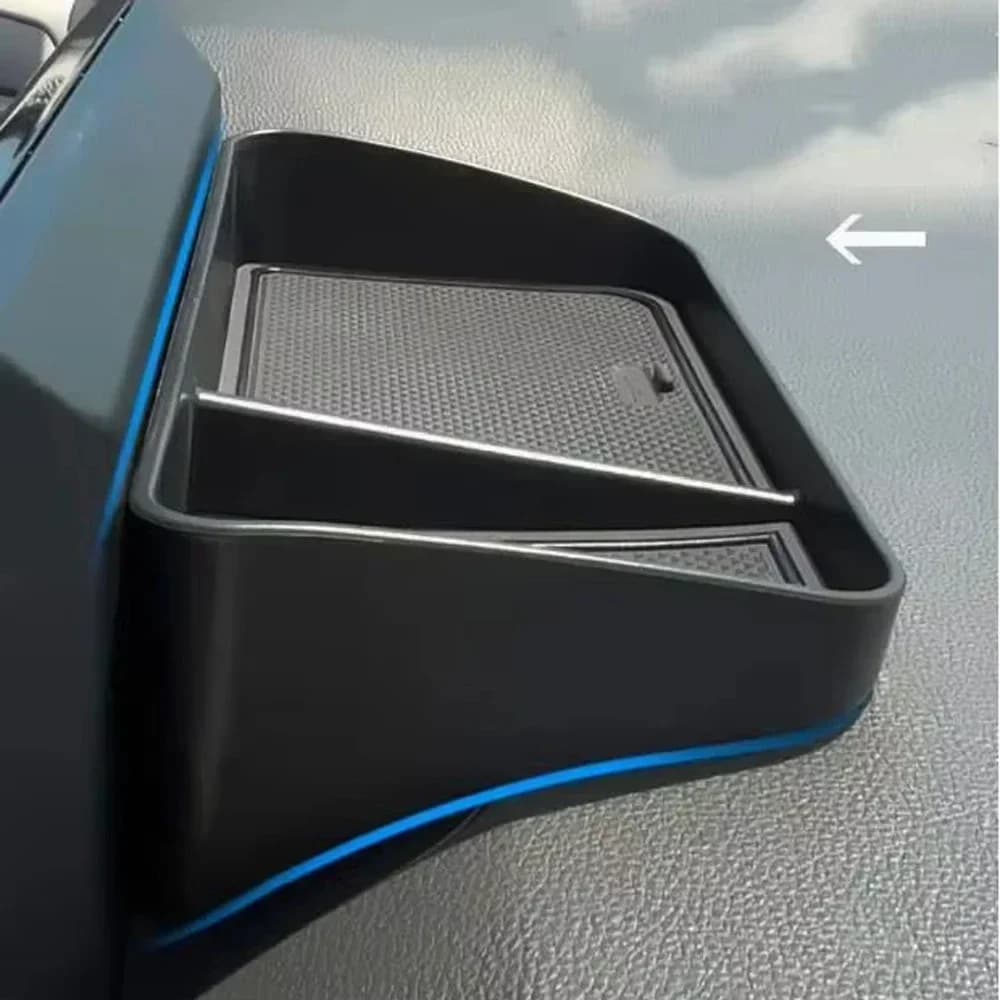 Vassoio per cruscotto anteriore per auto, scatola portaoggetti per display, console centrale, vassoio nascosto, organizer per lo schermo, accessori per vassoi per articoli vari