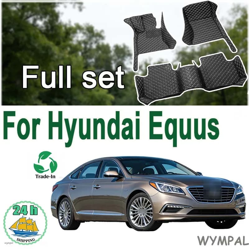 Tappetini per auto di lusso personalizzati 3D a copertura totale per Hyundai Equus 5 posti 2010-2017 anni Dettagli interni Accessori auto
