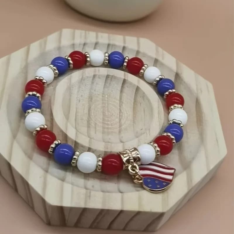 Braccialetto con Perline in Acrilico e Design a Cuore, Bracciale Minimalista Semplice per Regalo di Natale e Capodanno