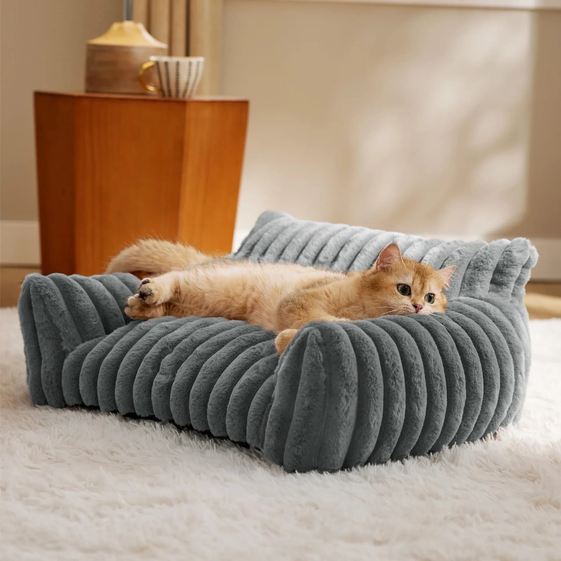 Cuccia per animali domestici, cuccia per gatti, cuccia calda in peluche per tutte le stagioni, mobili e letti per animali domestici, cuccia per cani.