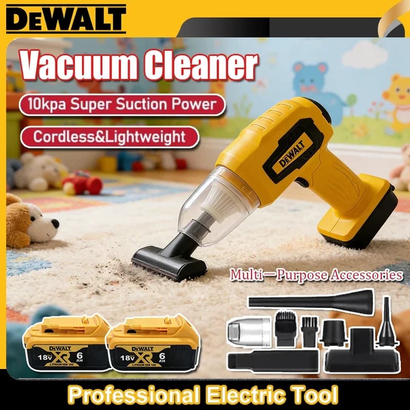 Aspirapolvere Portatile DEWALT per Auto, 10Kpa, Senza Fili, Macchina Raccoglipolvere e Soffiatore d'Aria, Utensile Elettrico 18V 20V a Batteria