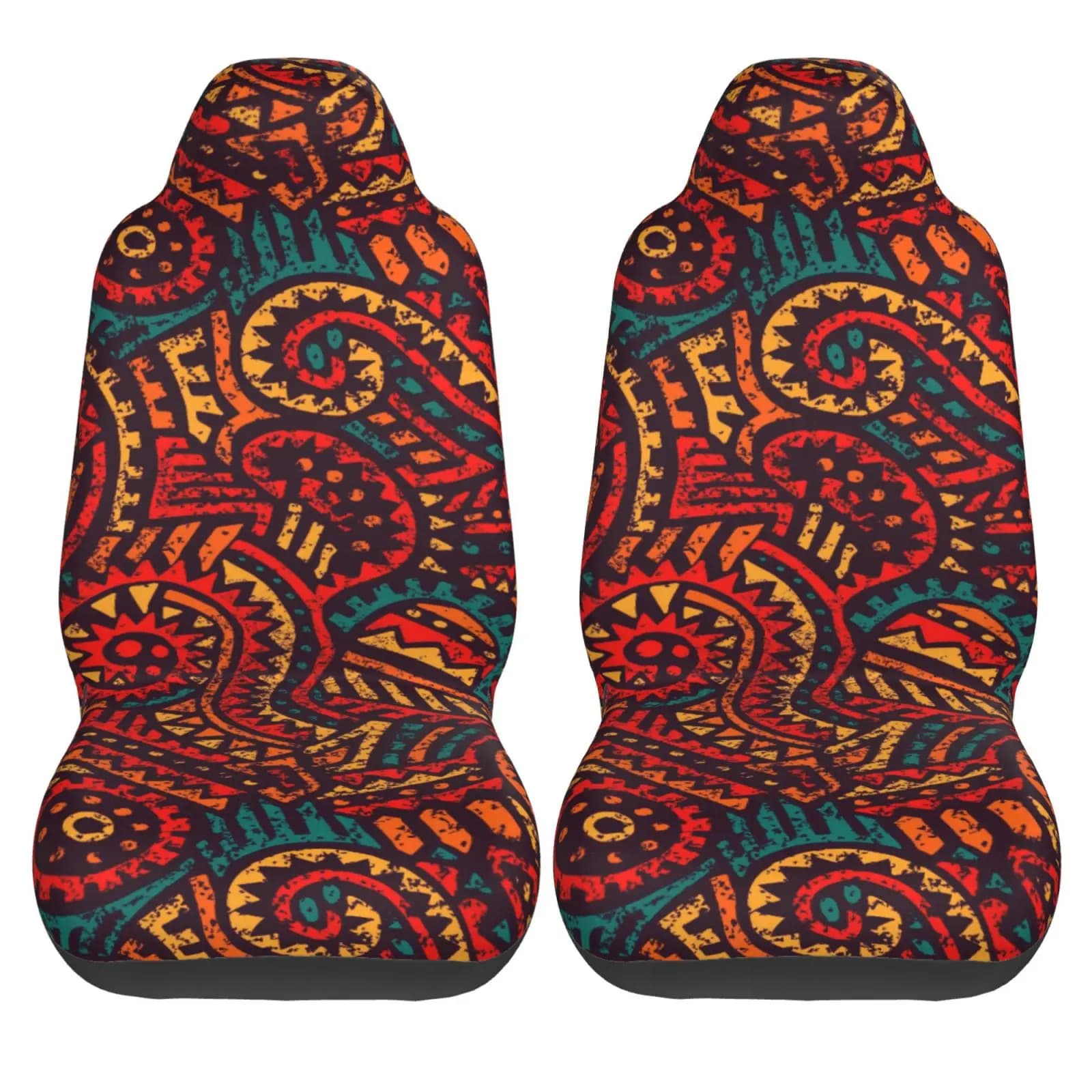 Print model African nation 2 pieces Front seat covers Universal protection Pillow cover Comfort suitable for most cars