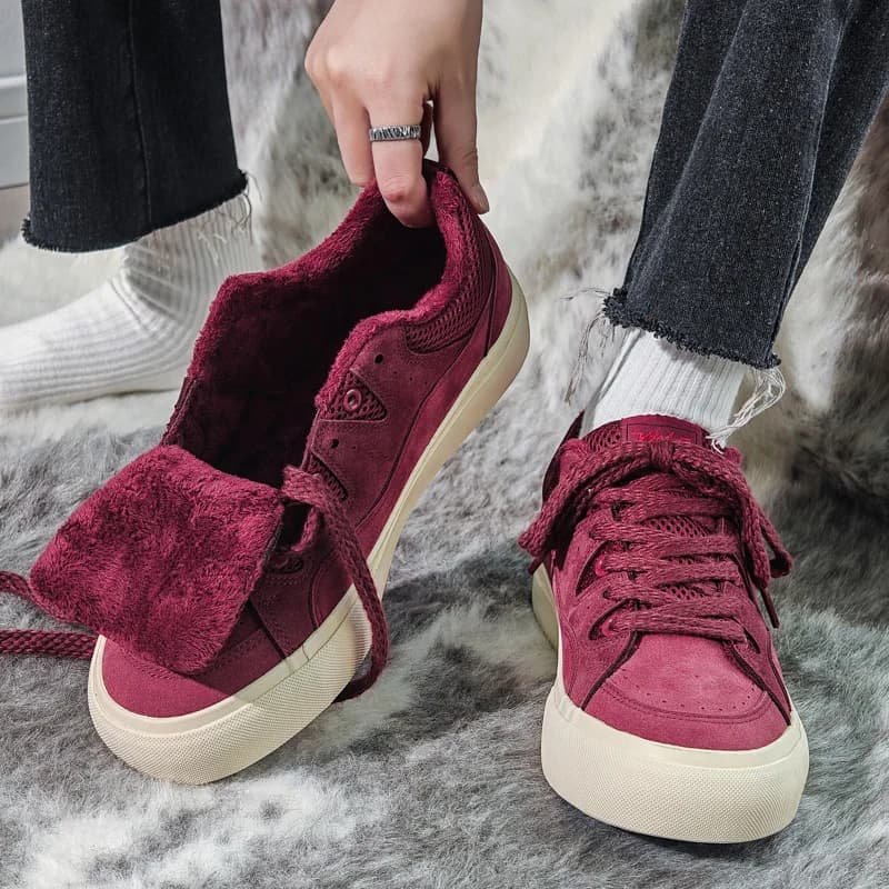 Men Plush Loafers Warm Winter Walking Shoes Spring Sports Outdoor Light Flats Breathable Fitness Sneakers Soft Big Size 39-44