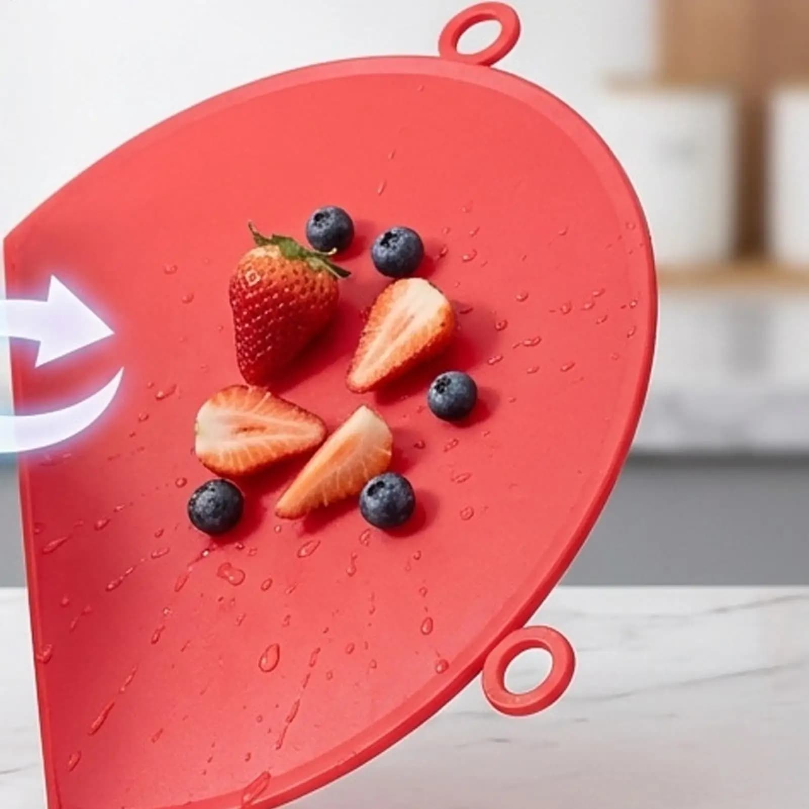 Tagliere in silicone con drenaggio, tappetino in silicone per la preparazione di alimenti per bambini, tagliere per verdure, carne, pollo, per interni ed esterni, casa