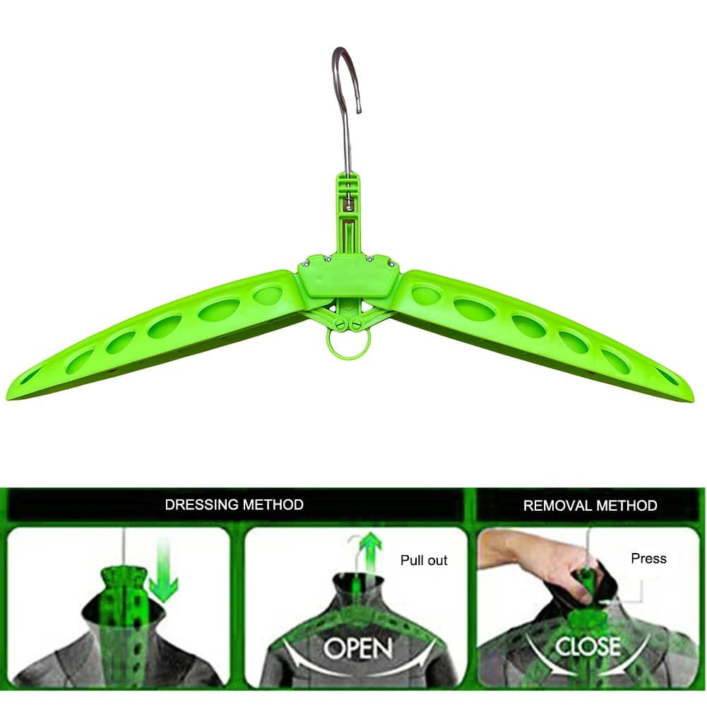 Appendiabiti per tuta subacquea pieghevole, resistente, in plastica, portatile, antiruggine, per attrezzatura da surf e accessori per lo snorkeling
