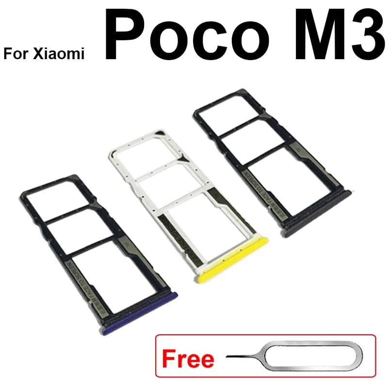 Presa adattatore vassoio scheda SIM per Xiaomi Mi Pocophone M3 M3 Pro Slot per scheda SIM Parti del supporto per lettore di schede di memoria