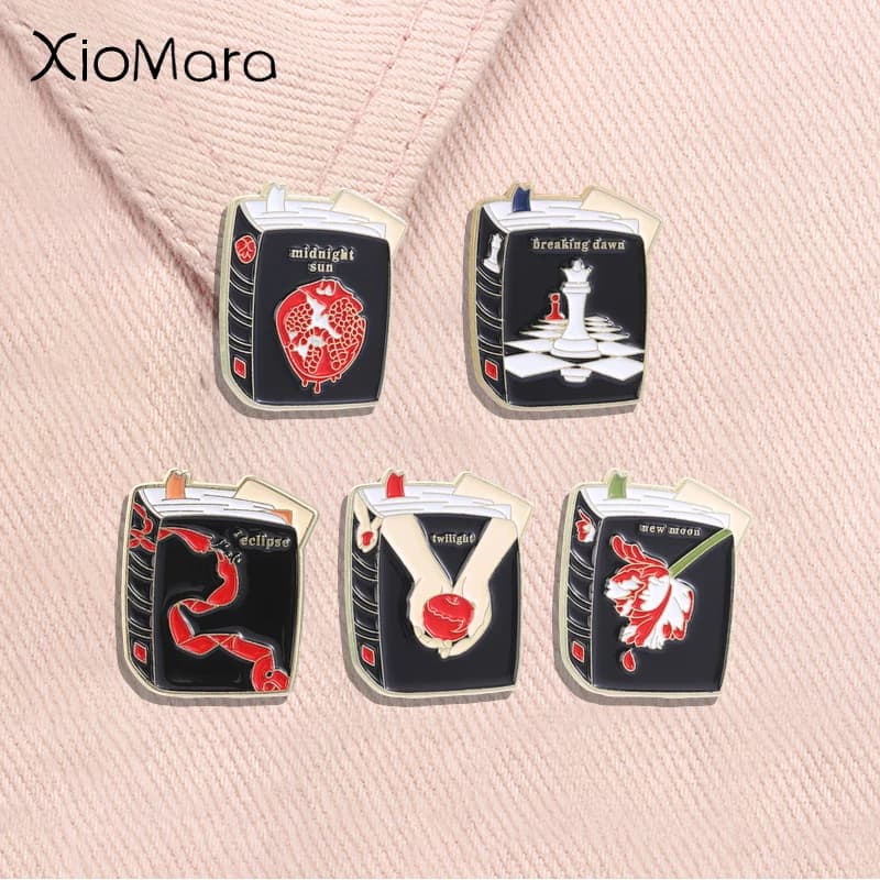 Fantasy Vampire Novel Enamel Pins Apple Chess Tulip Vampire Family Human Love Story Brooches Lapel Badge Jewelry Fans Gifts