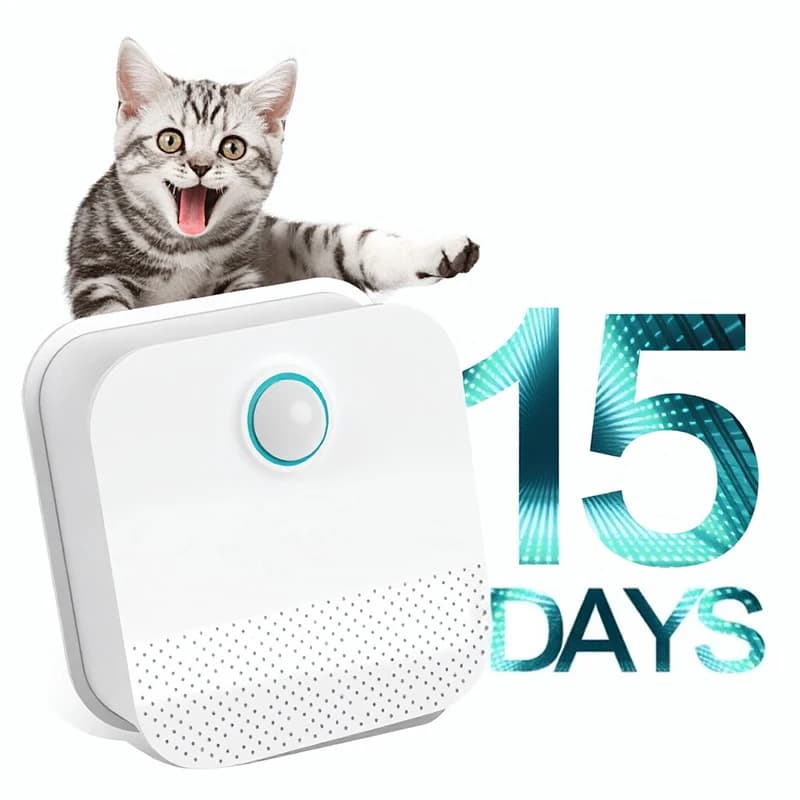 Purificatore d'aria intelligente per lettiera per gatti, deodorante per lettiera, deodorante per toilette per animali domestici, elimina efficacemente l'urina e i rifiuti felini