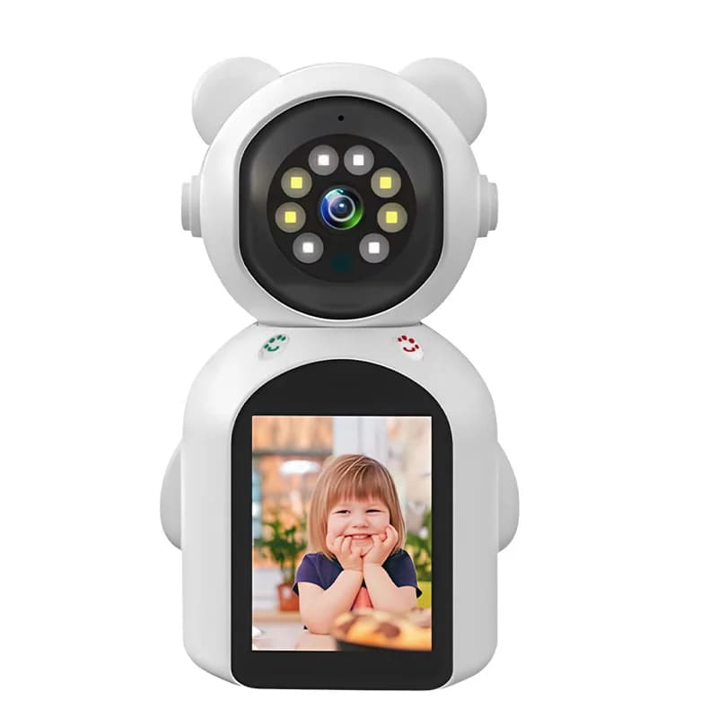 Telecamera IP Dome PTZ 3MP 1296P con Schermo IPS da 2,8 Pollici, App Yoosee, Interfono Vocale AI, Videochiamata, Monitoraggio Bambini a Colori Completi