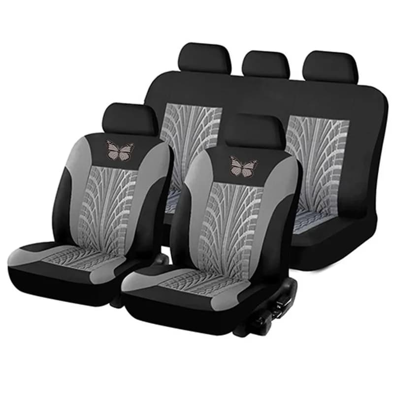 Set completo universale 9 pezzi Coprisedili per auto con motivo a farfalla per 5 posti Accessori interni per auto Coprisedili per auto per tutte le stagioni