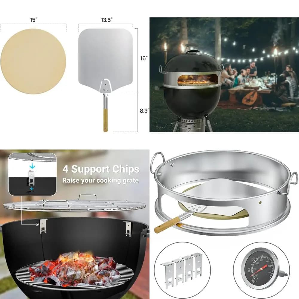 Kit per Pizza con Forno e Griglia da 22 Pollici - Include Pietra Refrattaria e Pala