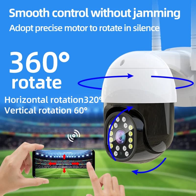 2MP 1080P Yoosee 5X Zoom Visione notturna a colori PTZ IP Dome Camera AI Umanoide Auto Tracking Sicurezza domestica CCTV Baby Monitor