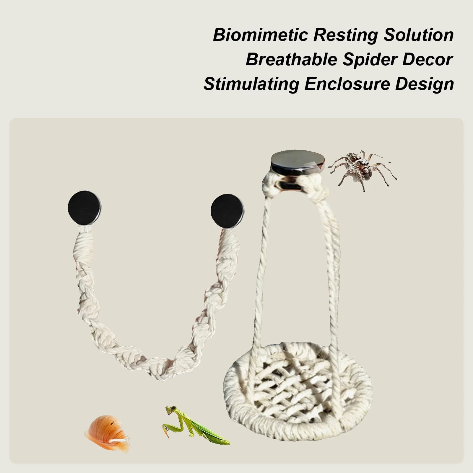 Jumping spider bridge 2 pieces Cotton horn Natural hammocks Jumping spider accessories for camping trips Daily air