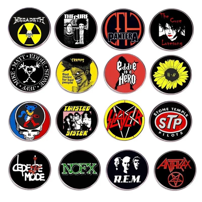 New Rock Band Pin Spilla rotonda con distintivo musicale Collezione di fan Medaglia Zaino da uomo Spilla Borsa per abbigliamento Accessori moda Regalo