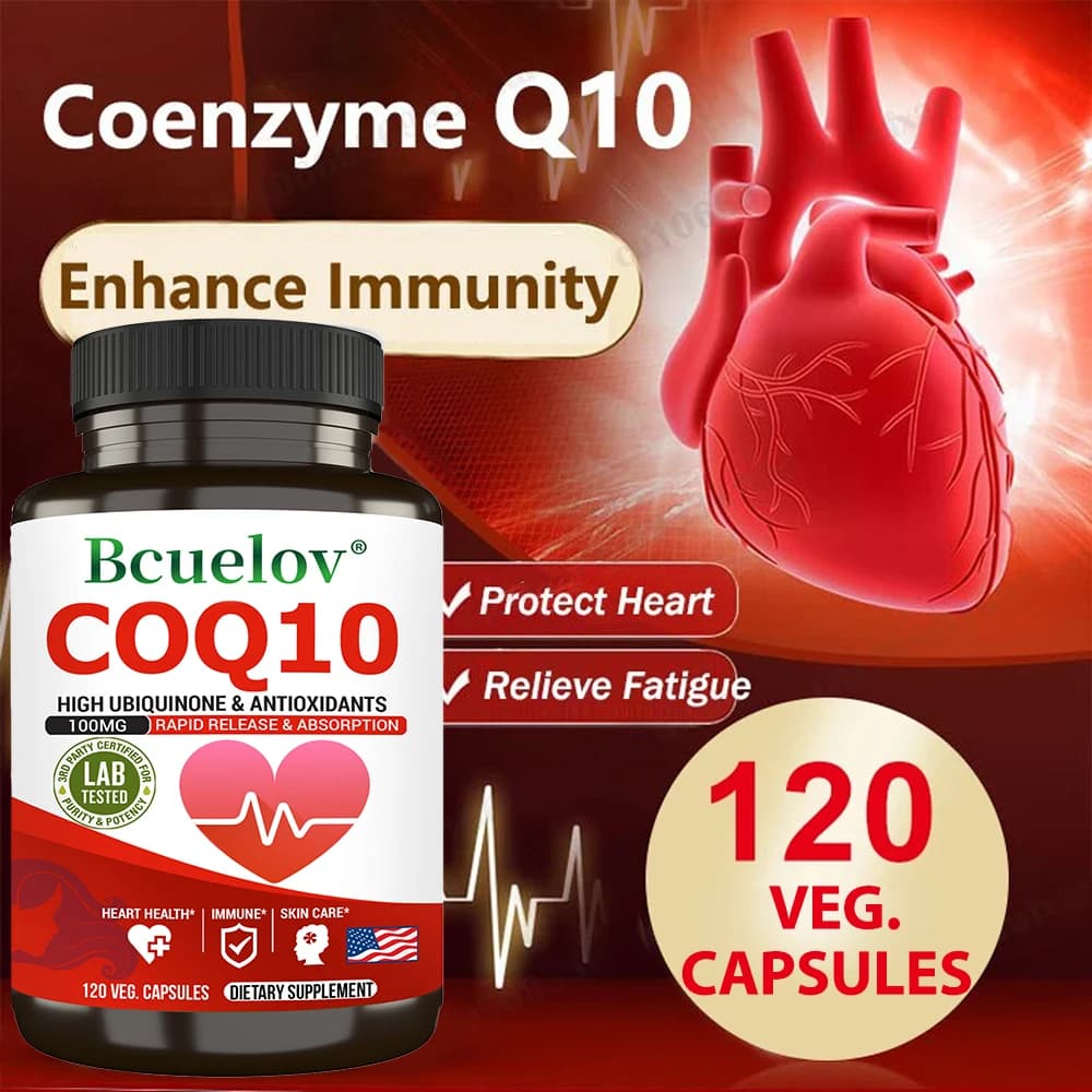 High Power CoQ10 Capsules - Support for heart and cardiovascular health, antioxidant protection and cell energy increase