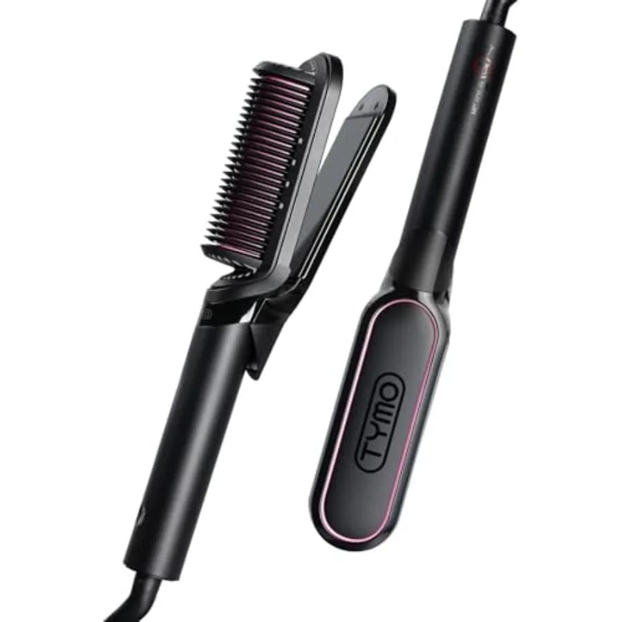 Spazzola Lisciante 2 in 1 con Ioni 200M, Piastra per Capelli in Ceramica Anti-Crespo per Donne