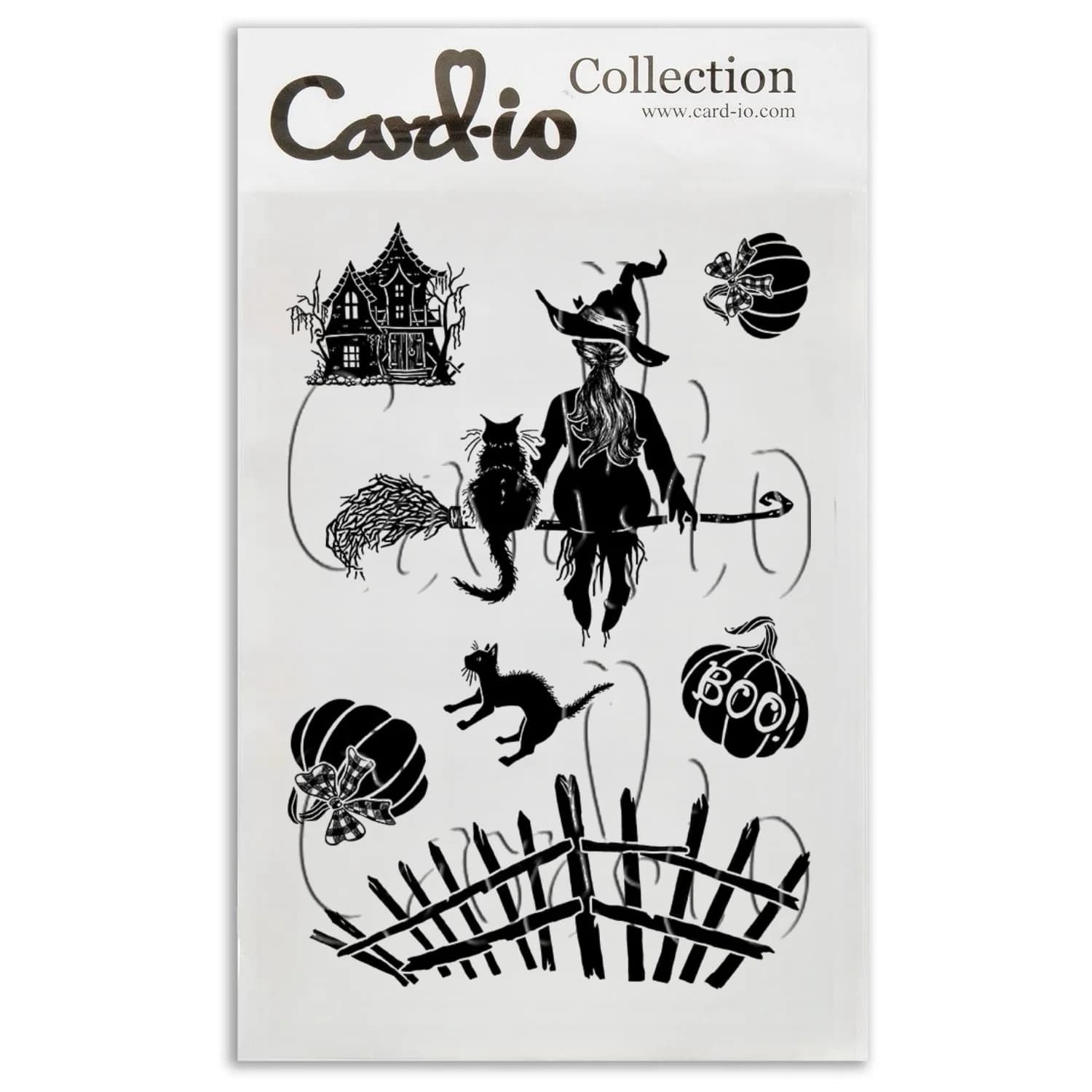 Spaventapasseri Strega Zucca Albero Scopa Gatto Timbri trasparenti per biglietti d'auguri fai-da-te Creazione di scrapbooking Artigianato Scopa di Halloween con vista