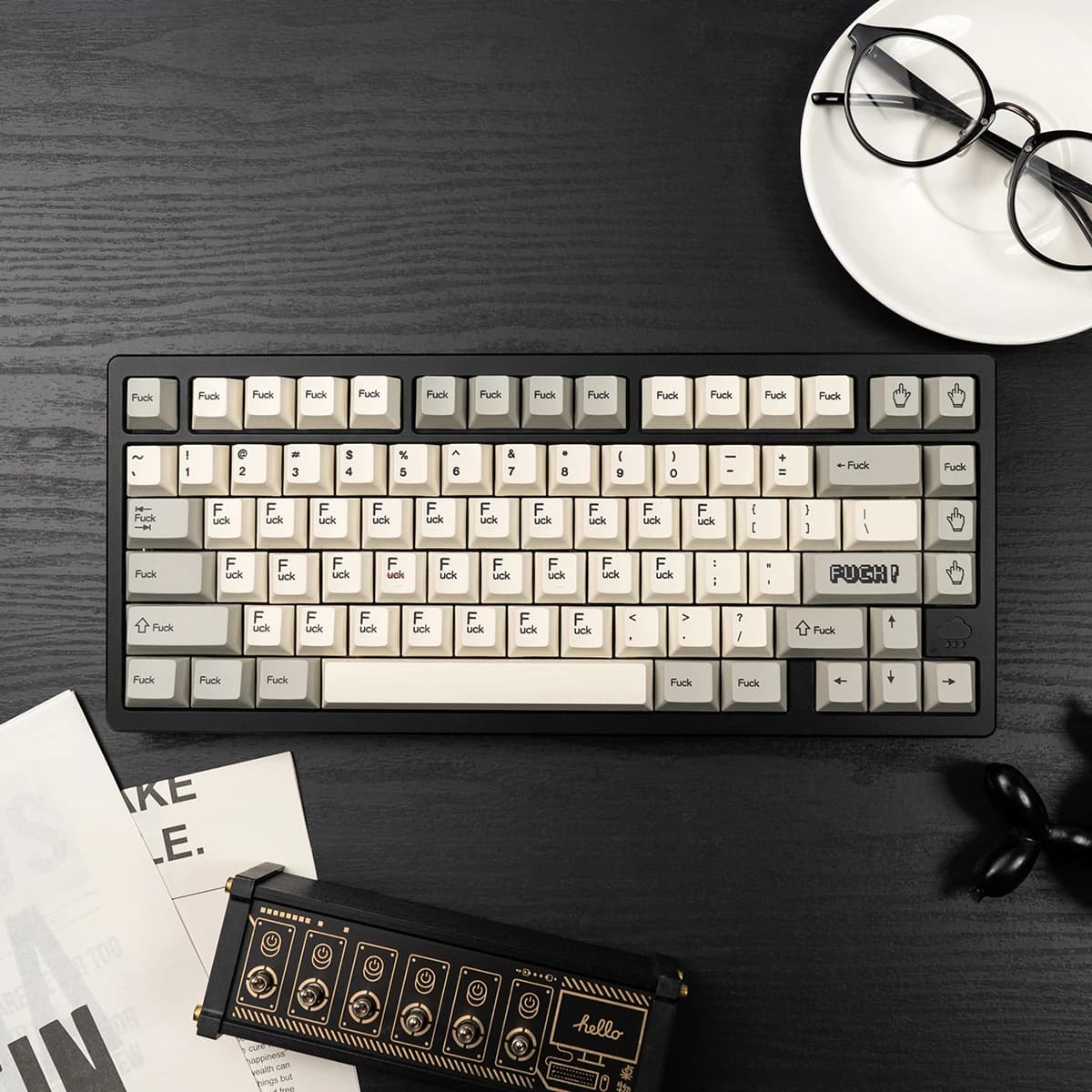 144 tasti Vintage Grigio FK Tastiera meccanica Keycap PBT Sublimazione Set completo Cherry Profilo per tasti tastiera da gioco