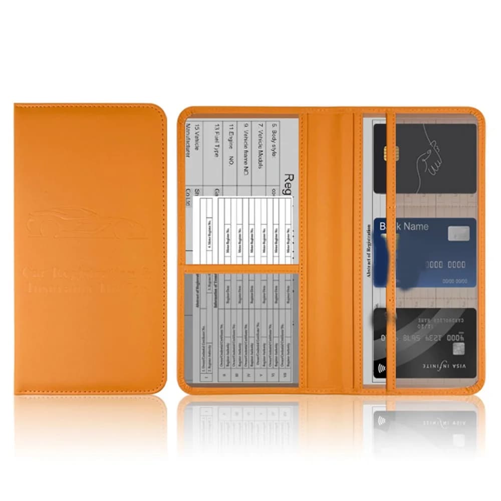 PU Leather Car Registration Holder Protective Durable Car Wallet Case Universal Passport Card Wallet Vehicle Organization