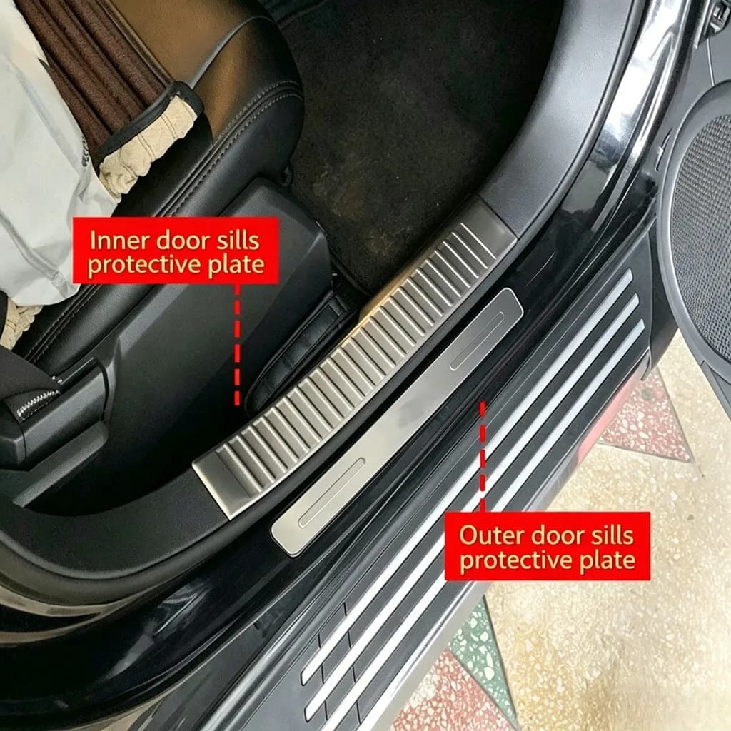 8PCS 304# Stainless Steel Car door sills protective plate (4 inner+4 outer)Door Sill Trim For Jeep Patriot Compass 2010-2015