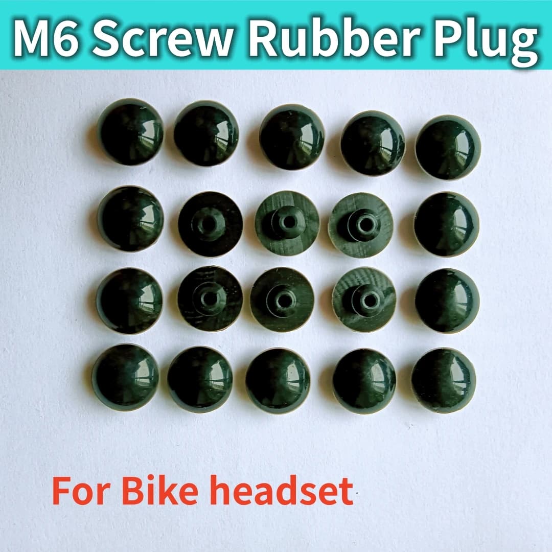 10 pcs. Taps for Bici MTB Fork in Rubber Waterproof Dustproof M6, Bolts for Upper Cover of Handlebar, Spare Parts for Exterior Bike