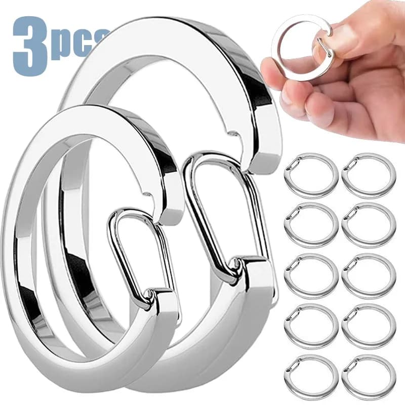 Anello a forma di O in metallo Chiusure a molla Moschettone rotondo apribile Portachiavi Clip per borsa Gancio Fibbie a catena per cani Connettore Gioielli fai da te