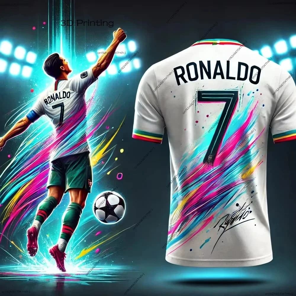 Nuova Edizione Speciale Cristiano Ronaldo 2025 N. Maglia da Calcio per Bambini, Completo da Allenamento, T-Shirt Sportiva da Calcio per Uomini Adulti