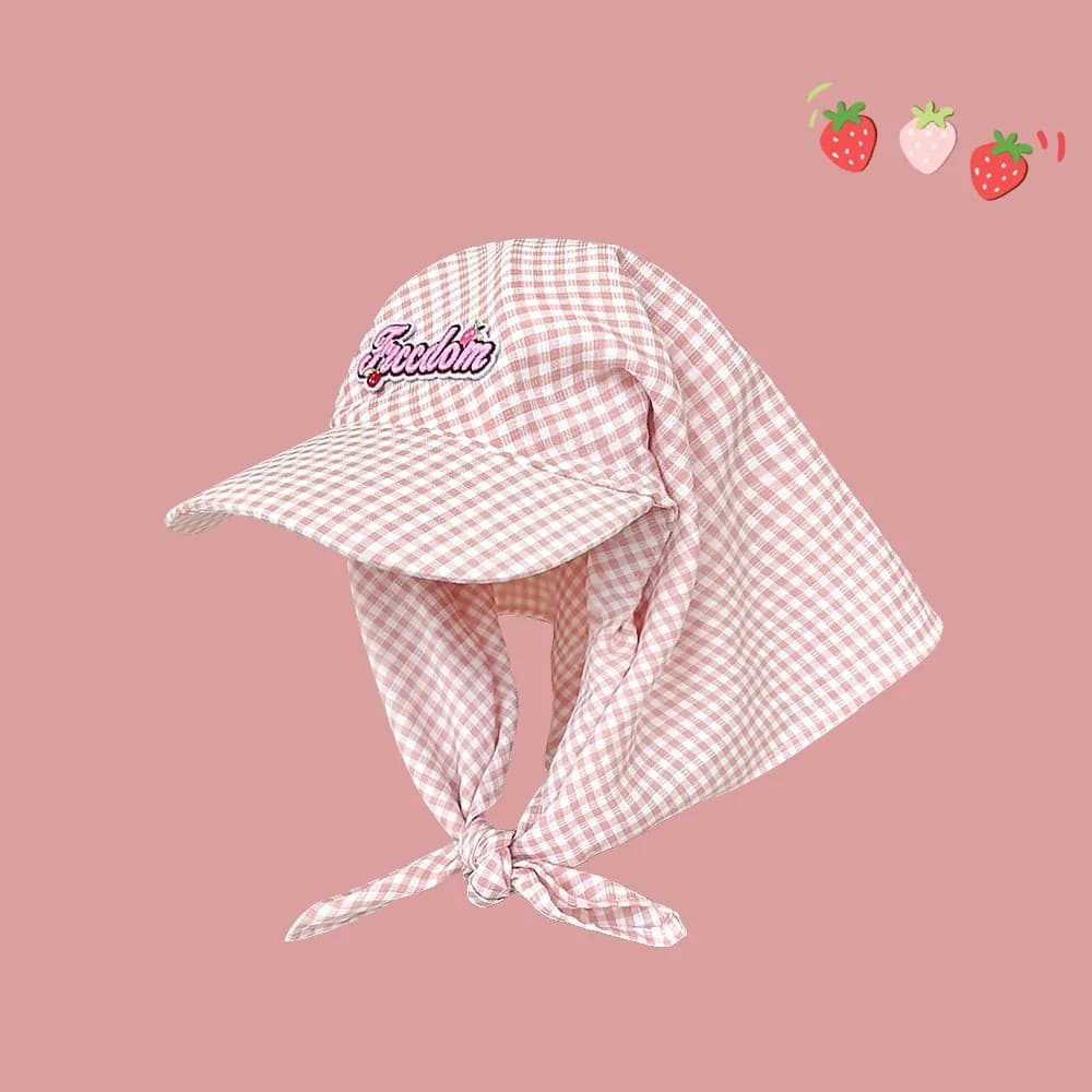 Cappelli Parasole da Donna a Quadri, Semplici, Dolci, di Tendenza, alla Moda, Stile Coreano, Versatili, Copricapo per Esterni e Spiaggia