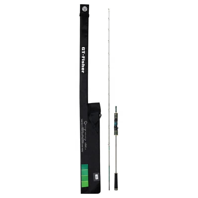 MSEcooda GT-Fisher X62 Canna da pesca con paesaggio a molla completamente solido e lento Canna da pesca con fondo dorato 24K Anelli FUJI SIC