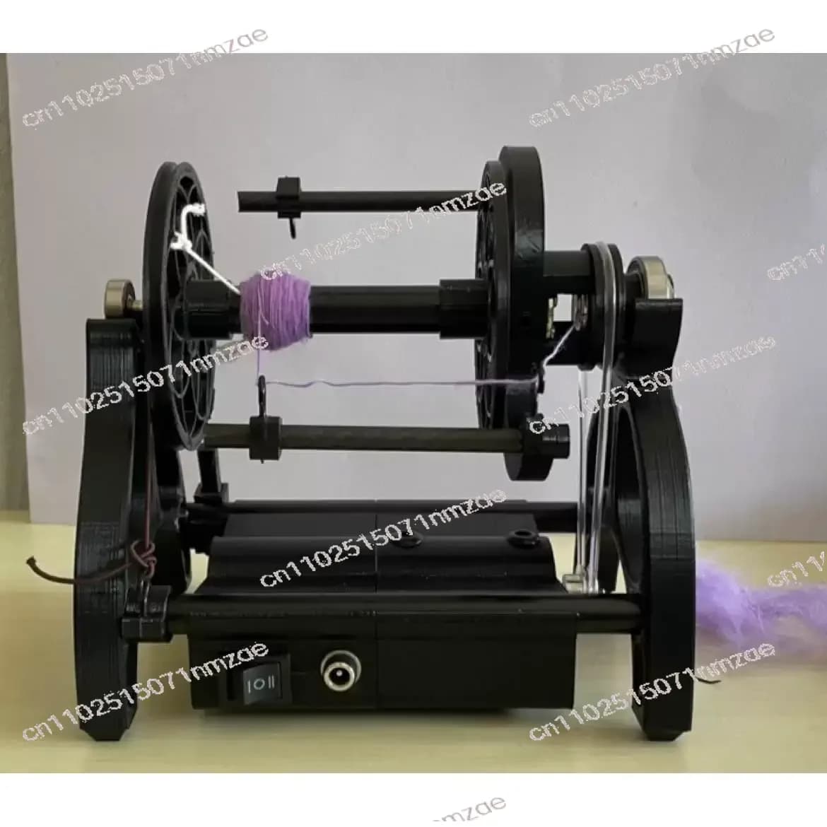 Mini ruota elettrica per filatura con display a velocità regolabile 12V, per filati di lana e cotone.
