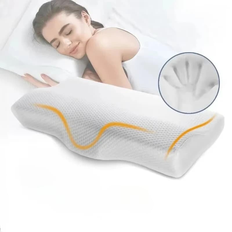 Cuscino ortopedico per letto in memory foam Protezione per il collo Cuscino memory a rimbalzo lento Collo cervicale per la salute a forma di farfalla