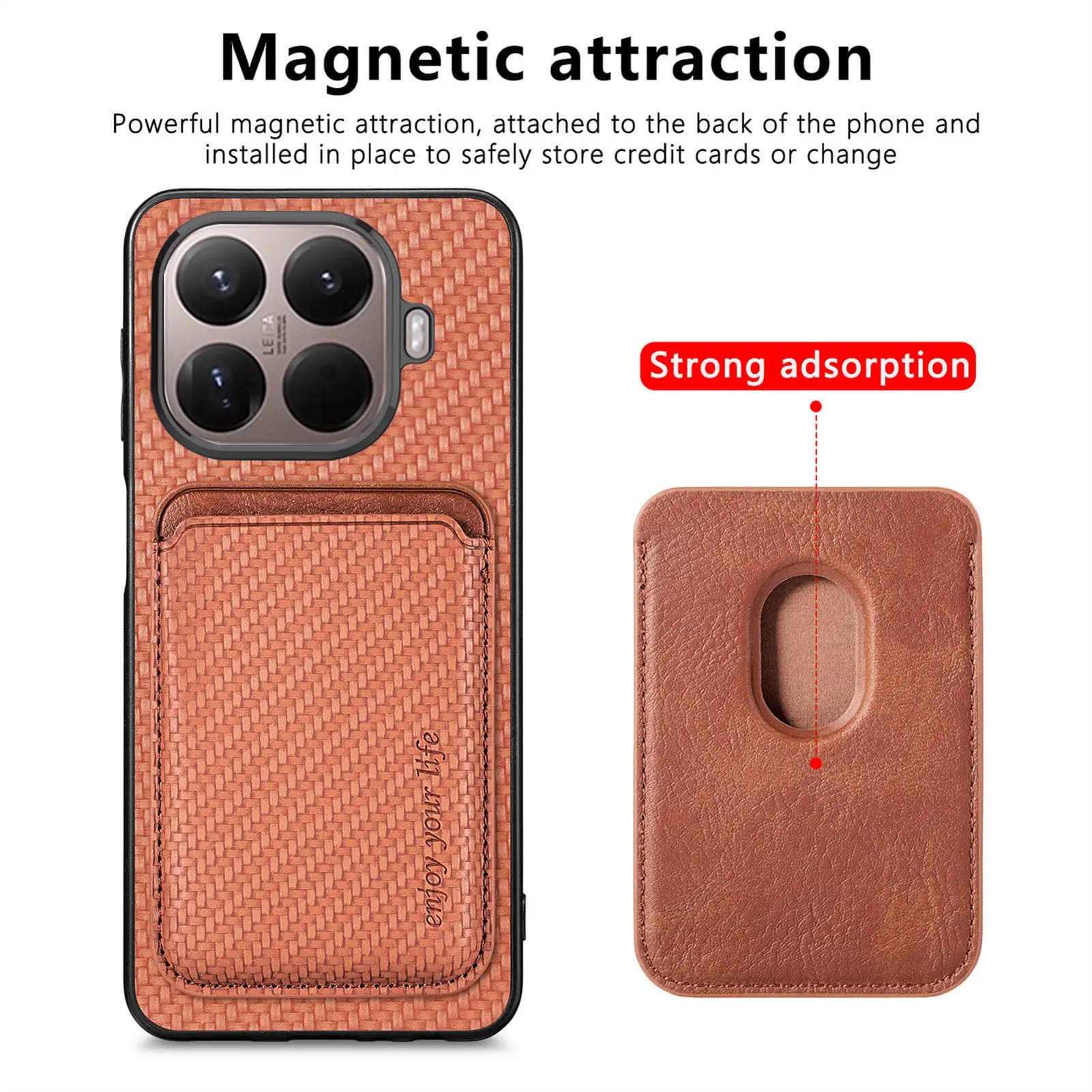 Magnetic 2 IN 1 Detachable Carbon Fiber Leather RFID Wallet Cards Holder Phone Case for Xiaomi 17T Pro 15T Pro Mi 15T 17T Cover
