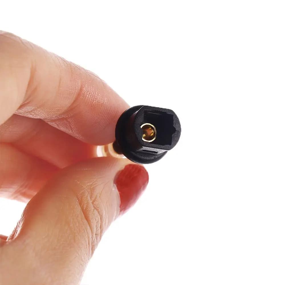 Adattatore ottico SPDIF in plastica Chic Mini, 3 pezzi, con connettore jack Toslink placcato oro e fibra ottica nera, da Toslink a 3,5 mm