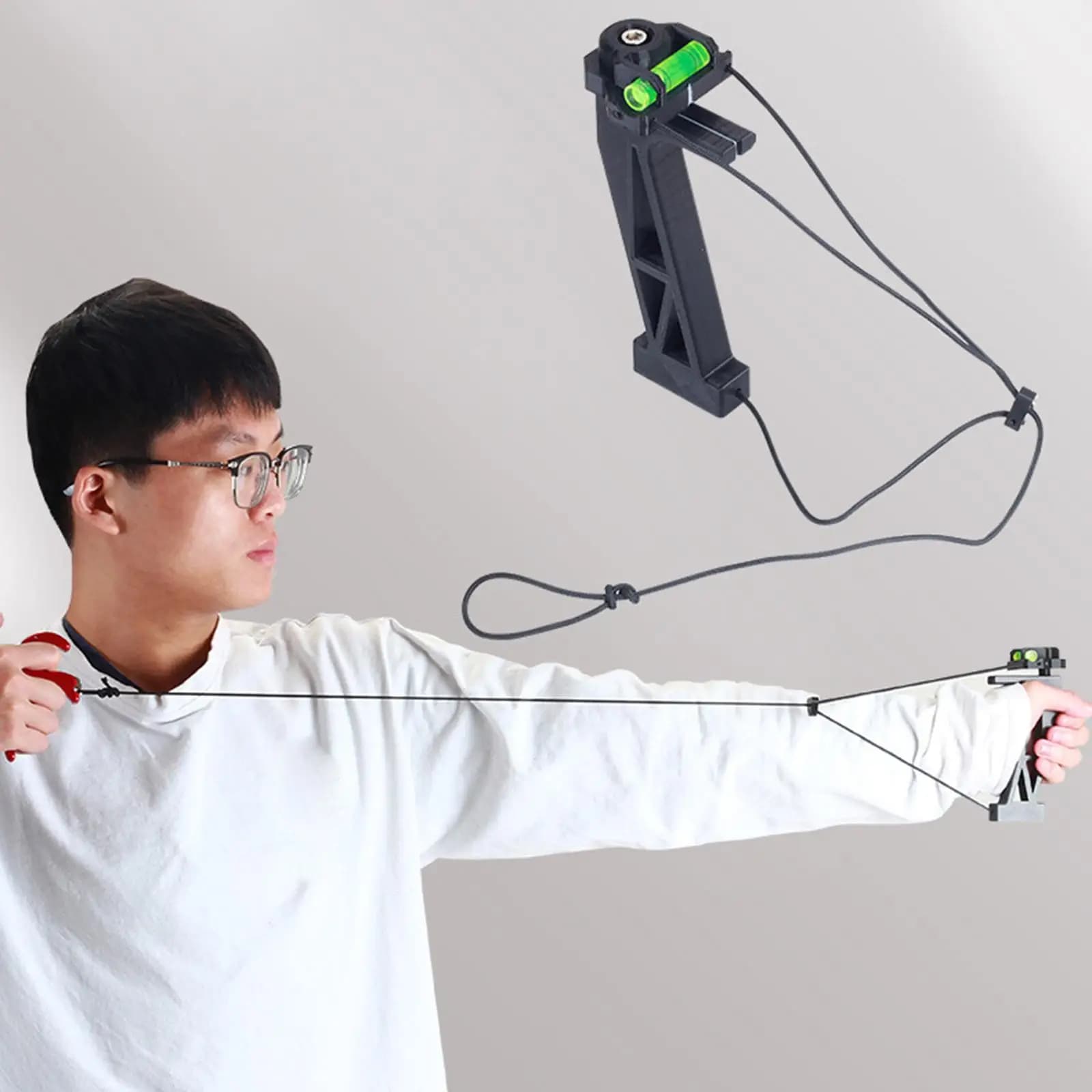 Compound Bow Release Aid Archery Trainer Equipment with Level Bubble Grip Corrector for Target Archery Training