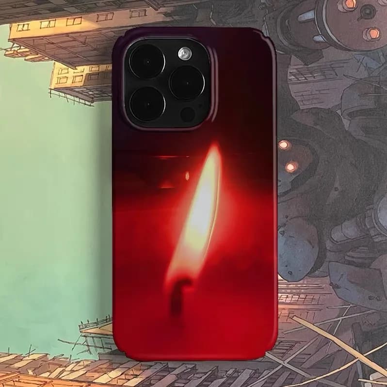 Custodia per telefono INS Red Flame Art per IPHONE 17 Air 16E 15 PROMAX 14 Plus 13 12 MINI 11 PRO 16Plus XR XS MAX SE Cover per telefono in acrilico