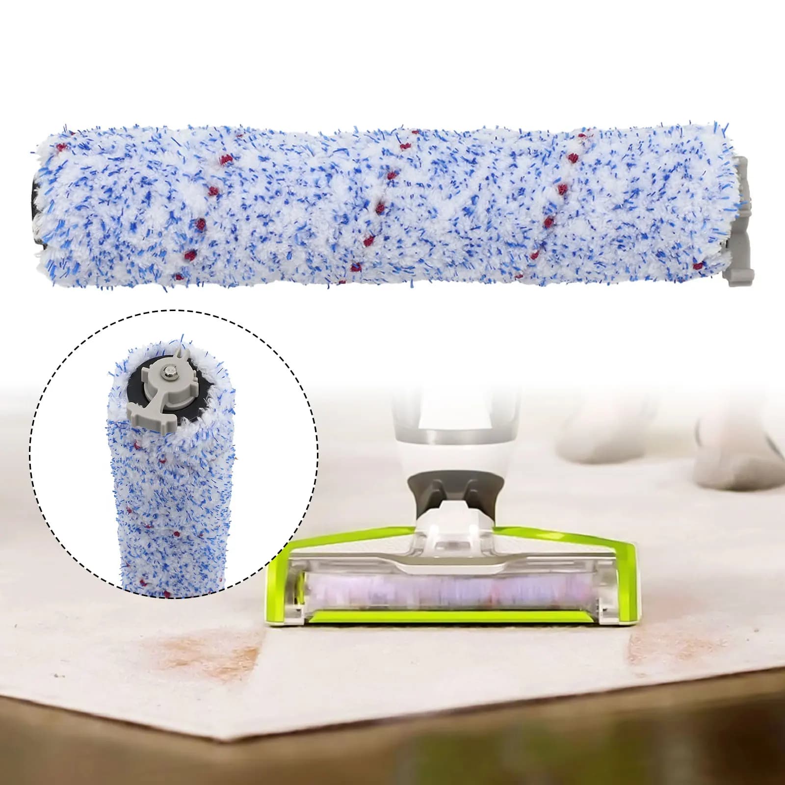 Spazzola a rullo di ricambio con setole in microfibra e nylon, spazzola a rullo multisuperficie per Eufy Clean per aspirapolvere WetVac W31