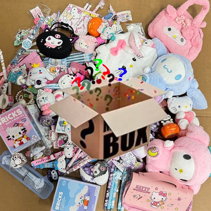 Sanrio 10-30 pezzi Hello Kitty, sacchetto a sorpresa con giocattoli antistress, Hello Kitty Kuromi, 300 stili diversi di bambole e ornamenti.